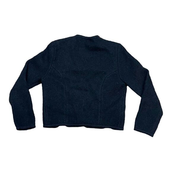 Carroll Reed Women's Black Wool Cardigan With Button Front Size 8 Medium Vintage - Picture 4 of 5